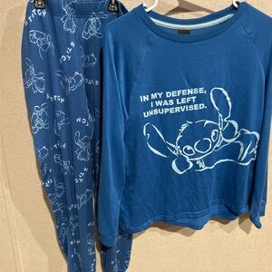 Disney Stitch women’s Pajama Set - Blue 8/10 Disney Blue
